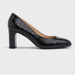L. K. Bennett Winola Black Croc Effect Courts Pump